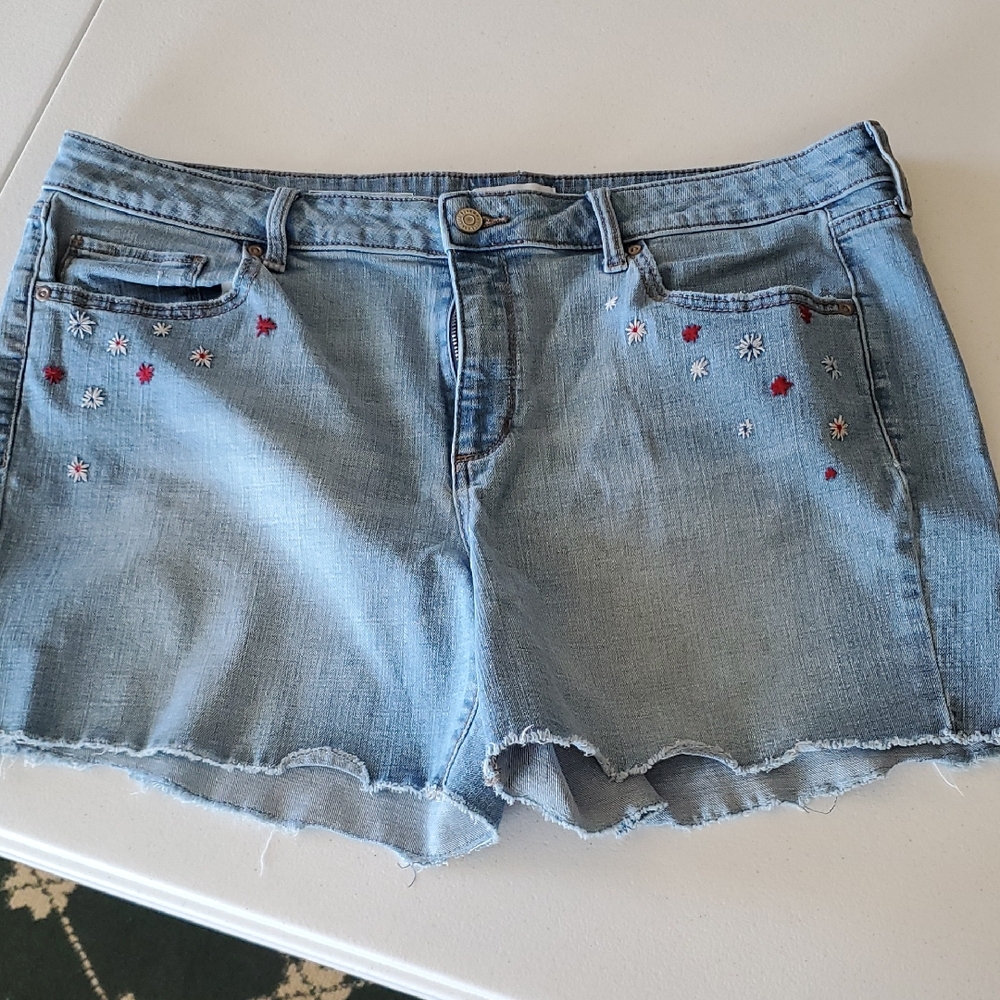 Embroidered Denim Women Shorts